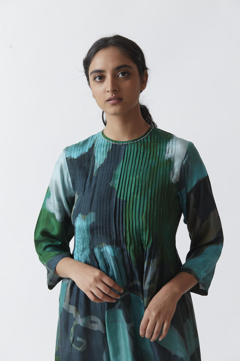 EMERALD SILK KURTA SET Kurta Sets by Yam for women Worldwide