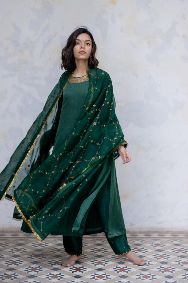 Emerald Zeenat Kurta Set Kurta Sets by Nirjara for women Worldwide