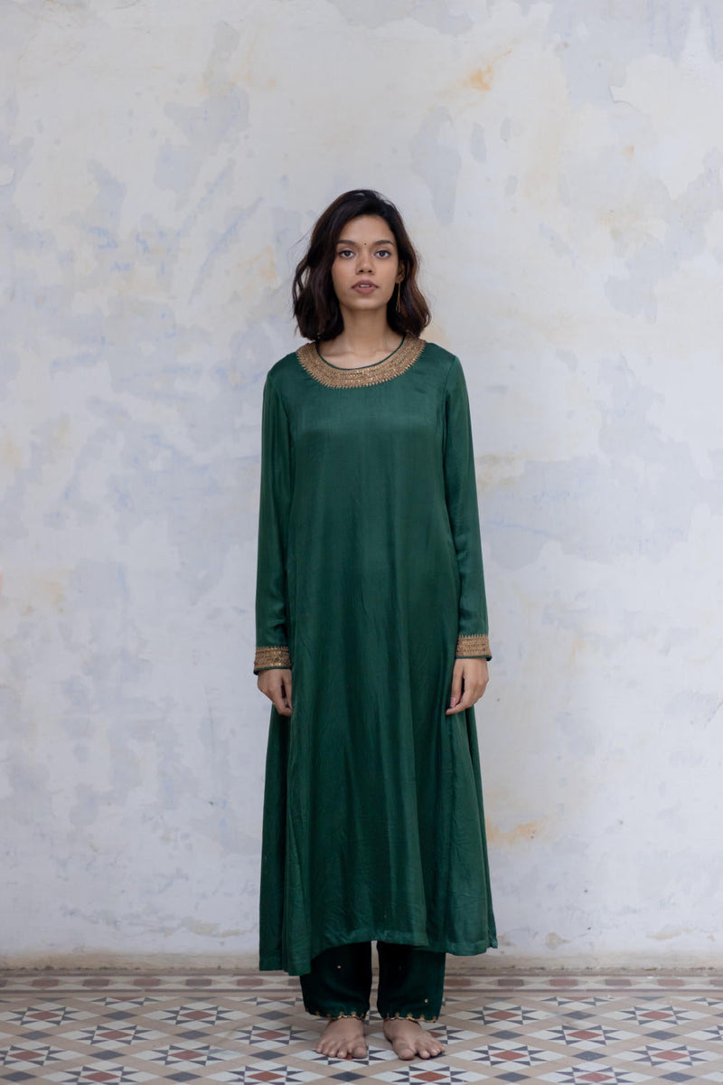 Emerald Zeenat Kurta Set Kurta Sets by Nirjara for women Worldwide
