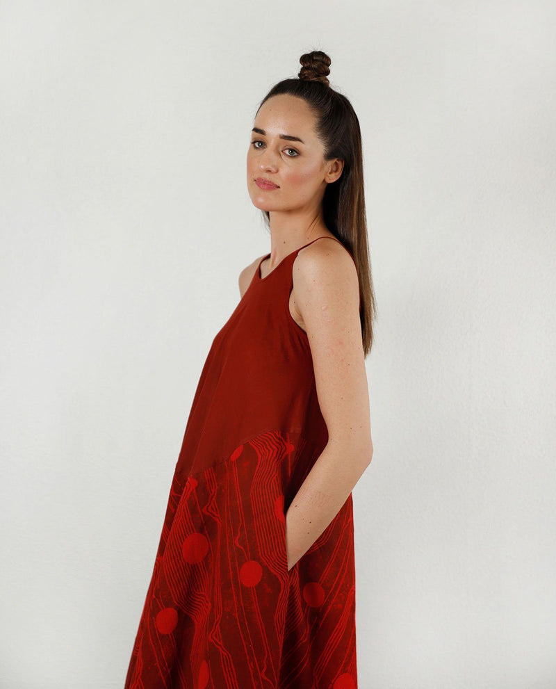 ESSENTIAL CHERRY RED MAXI DRESS Dress by Rias for women Worldwide