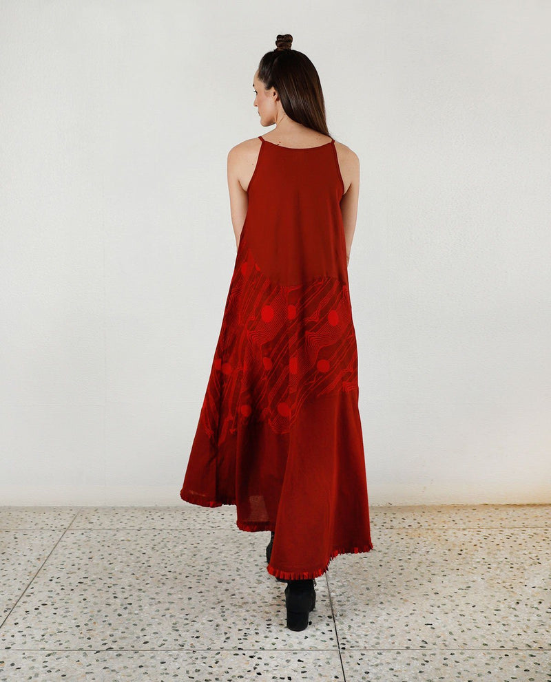 ESSENTIAL CHERRY RED MAXI DRESS Dress by Rias for women Worldwide