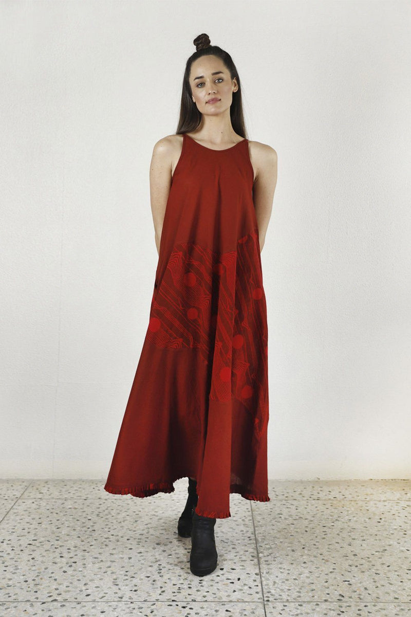 ESSENTIAL CHERRY RED MAXI DRESS Dress by Rias for women Worldwide