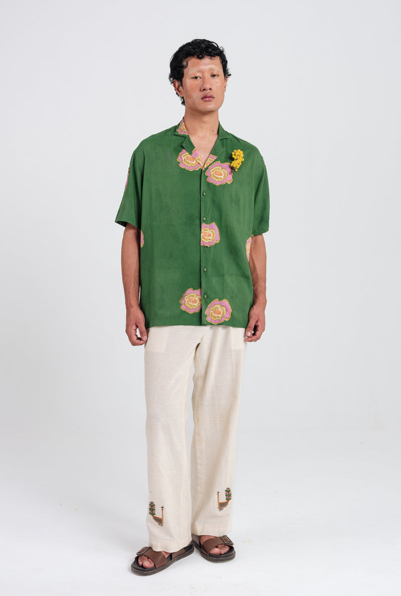 Flow Shirt muslin silk shirt by Jodi Men in green for men Worldwide