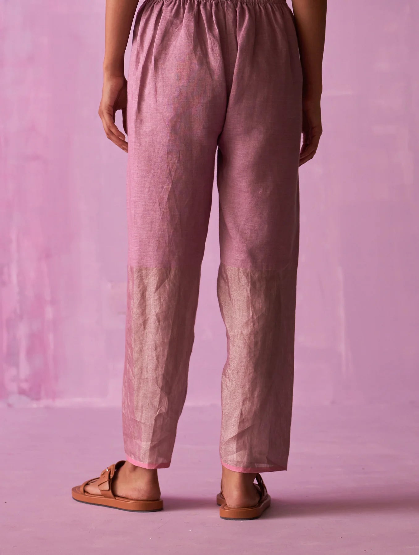 Essa Metallic
 Linen Pant
- Lavender