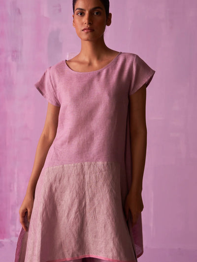 Shirin Asymmetrical Linen Top - Lavender