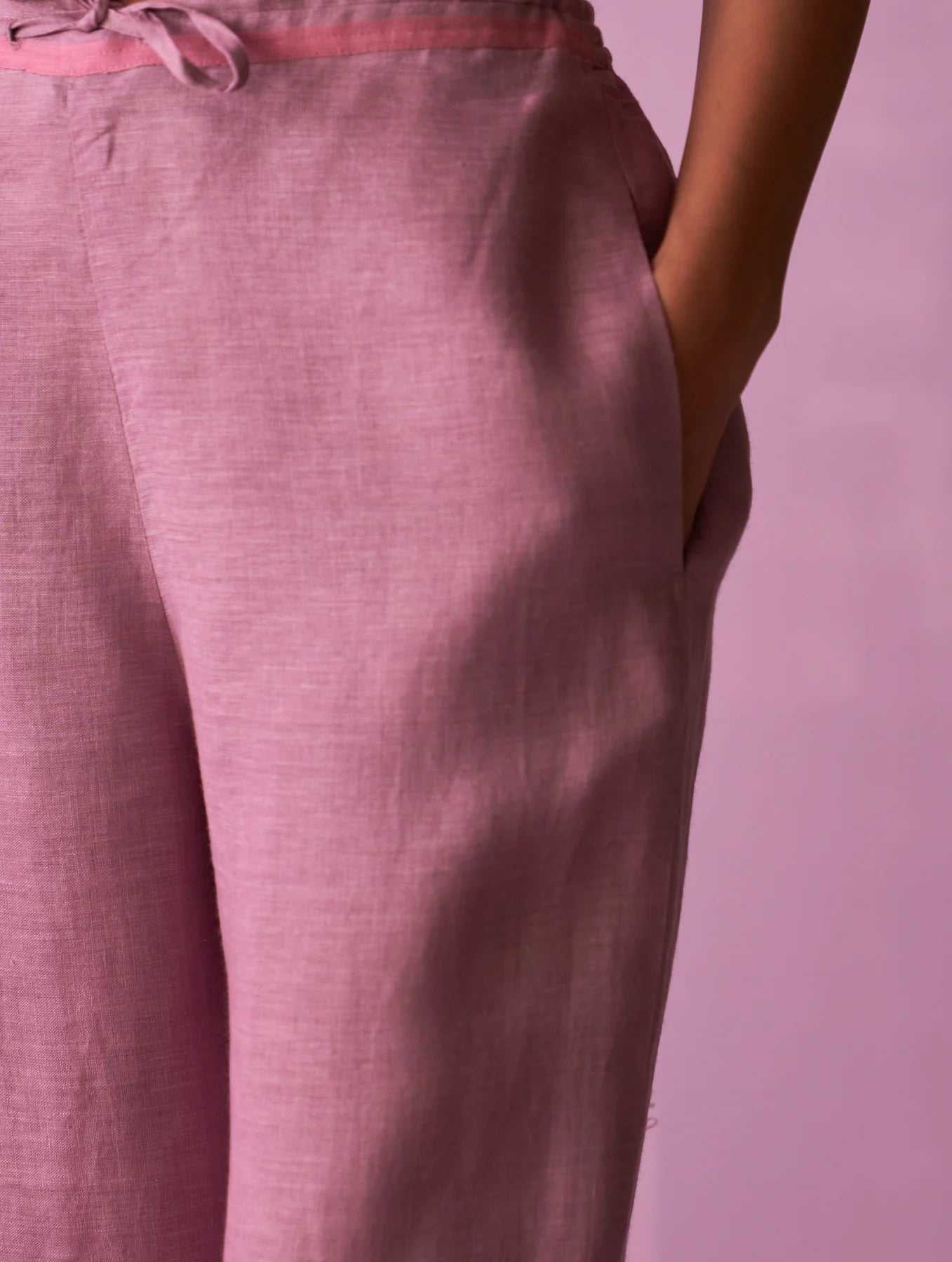 Essa Metallic
 Linen Pant
- Lavender