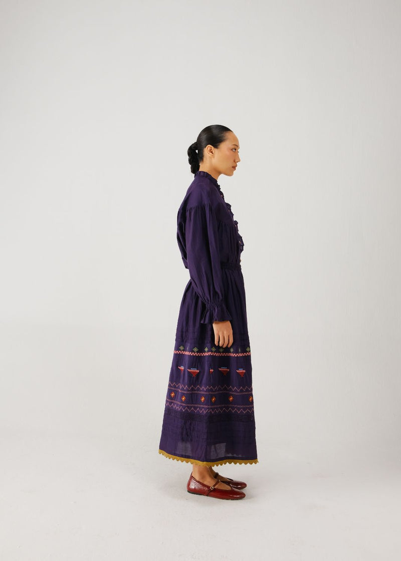 Fiji set-Ink folk emb. silk by CORD for women Worldwide