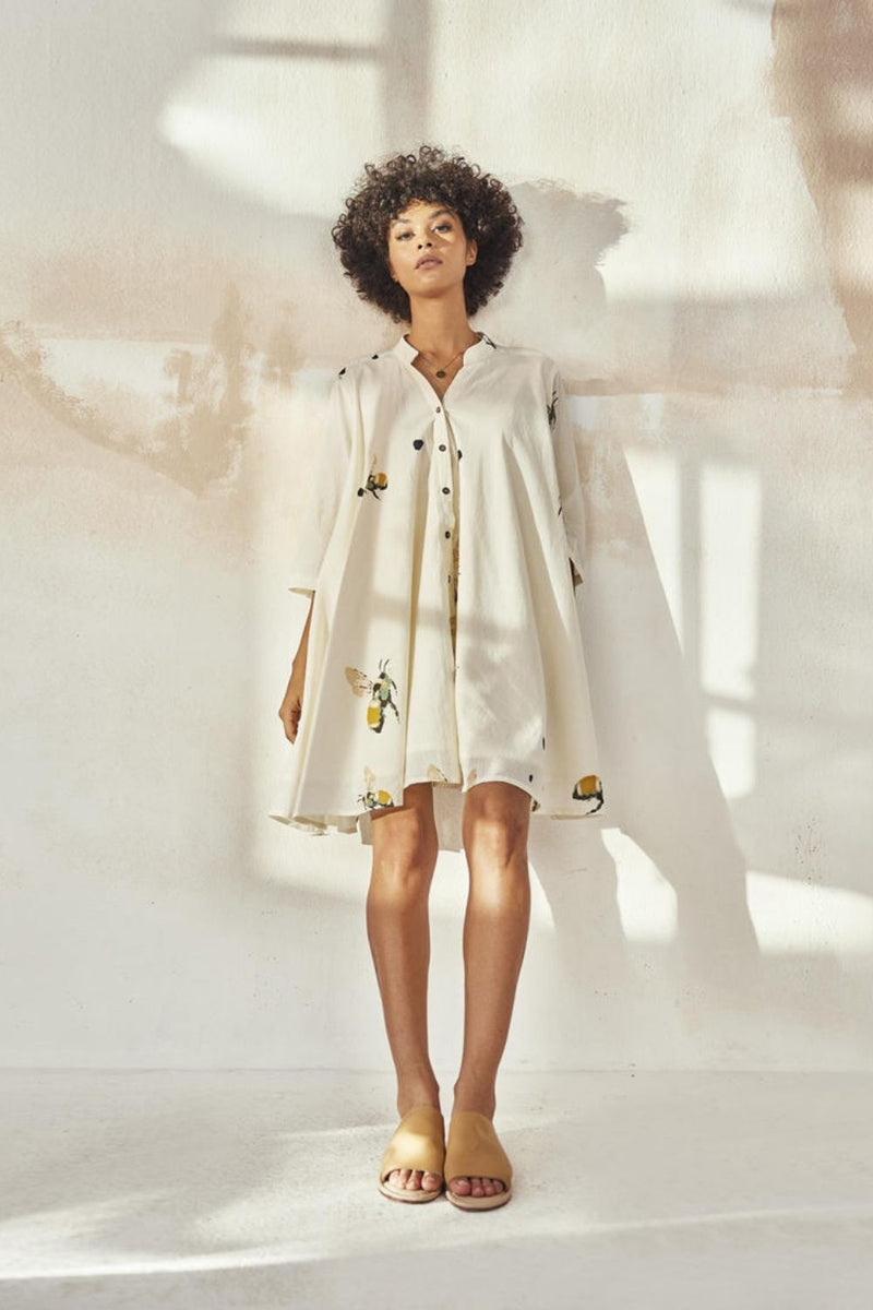 Fly The Coop Dress by Khara Kapas in white for women Worldwide