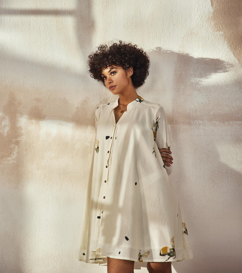 Fly The Coop Dress by Khara Kapas in white for women Worldwide