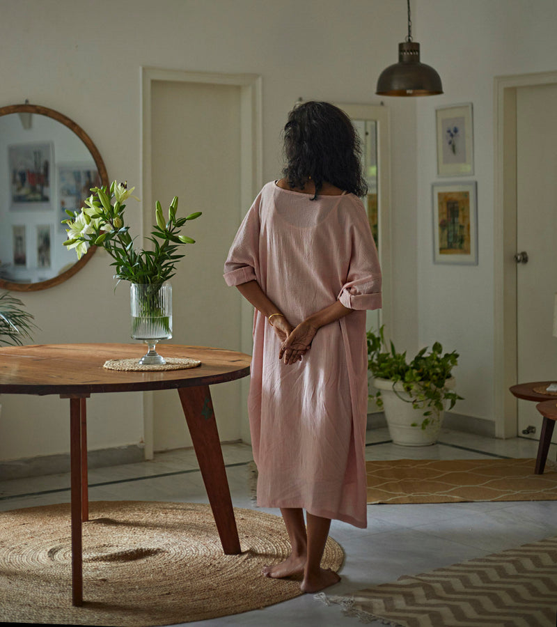 French Rose Kaftan Lounge Wear by Khara Kapas for women Worldwide