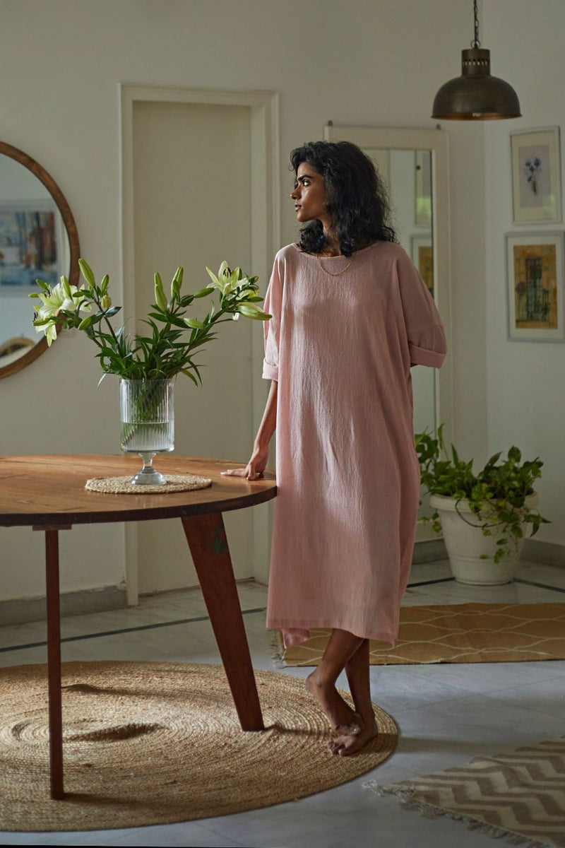 French Rose Kaftan Lounge Wear by Khara Kapas for women Worldwide