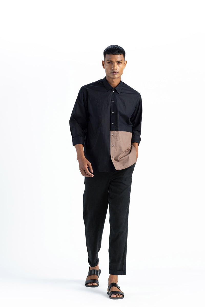 Front Pocket Shirt- Black Men THREE Men 