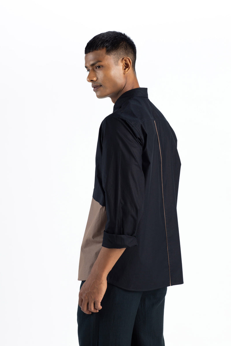 Front Pocket Shirt- Black Men THREE Men 