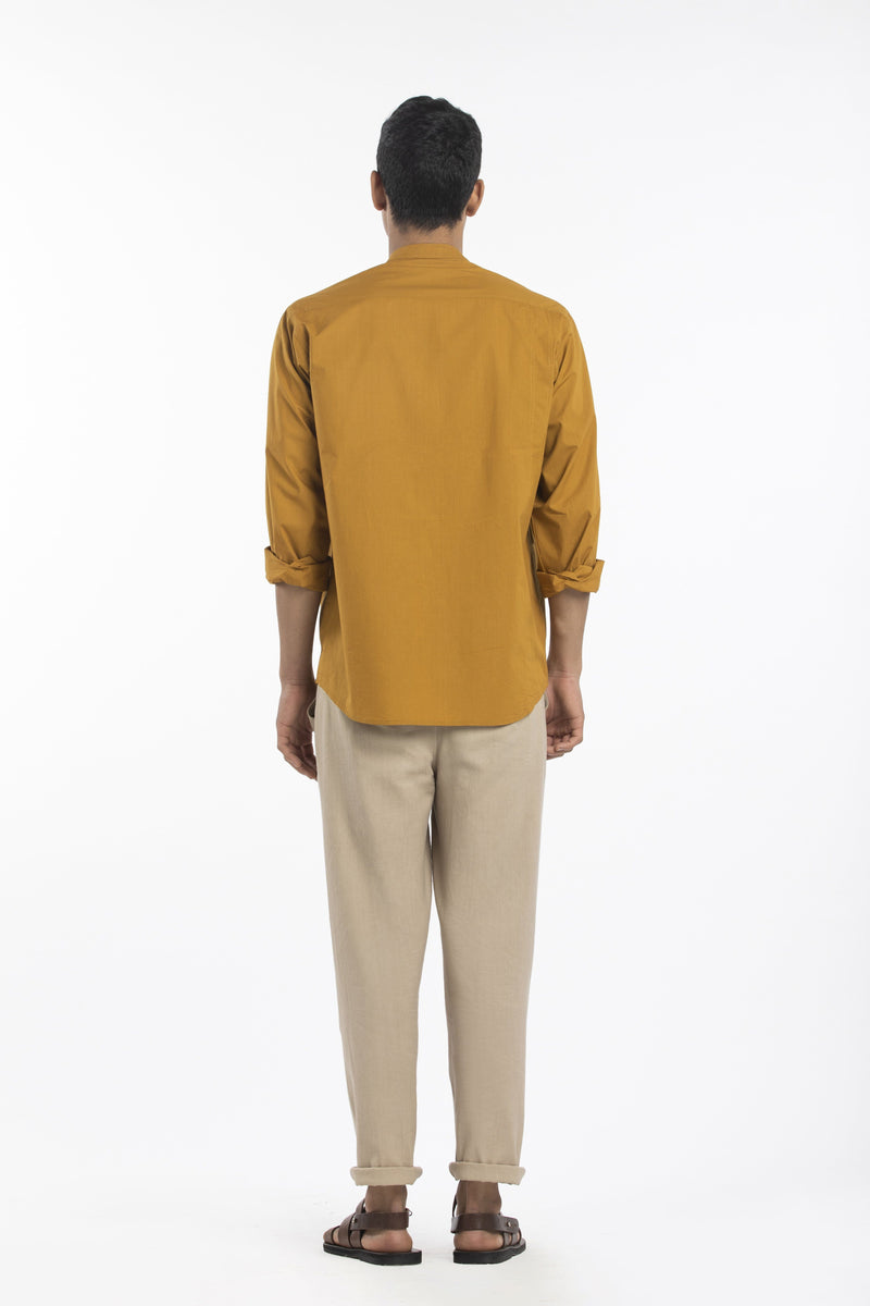 FRONT POCKET SHIRT CO-ORD-MUSTARD Men THREE Men 