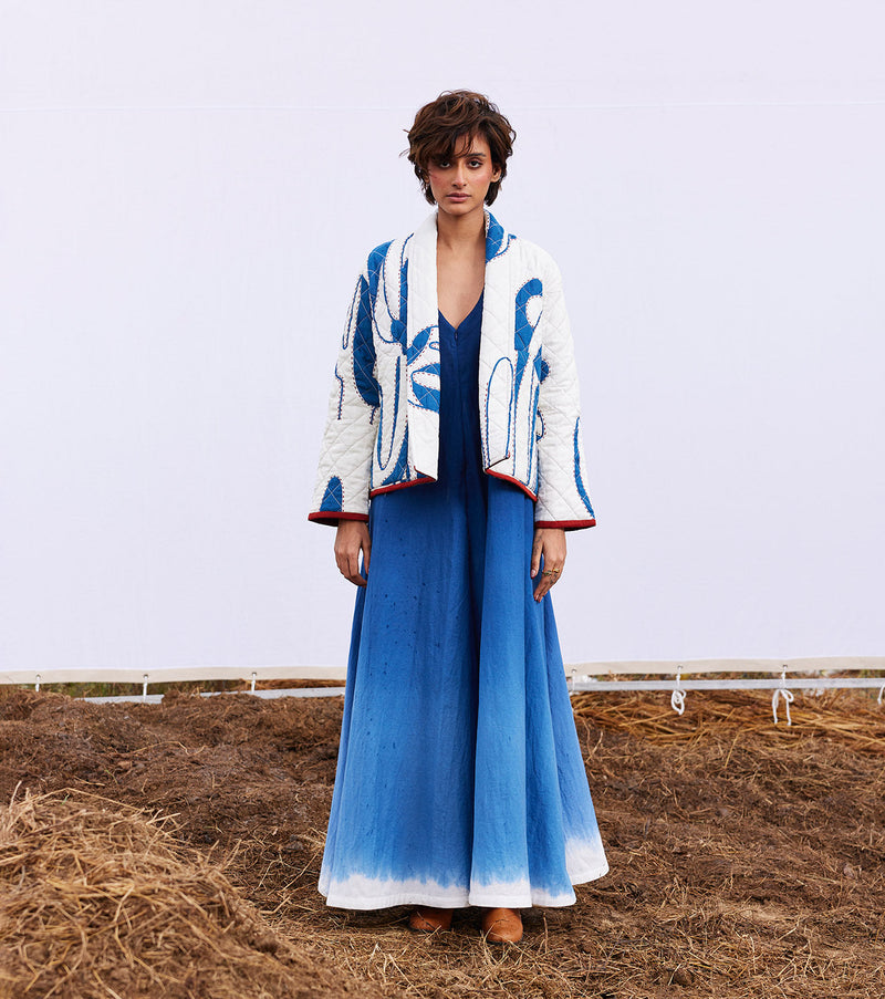Frost jacket cotton by Khara Kapas in white for women Worldwide