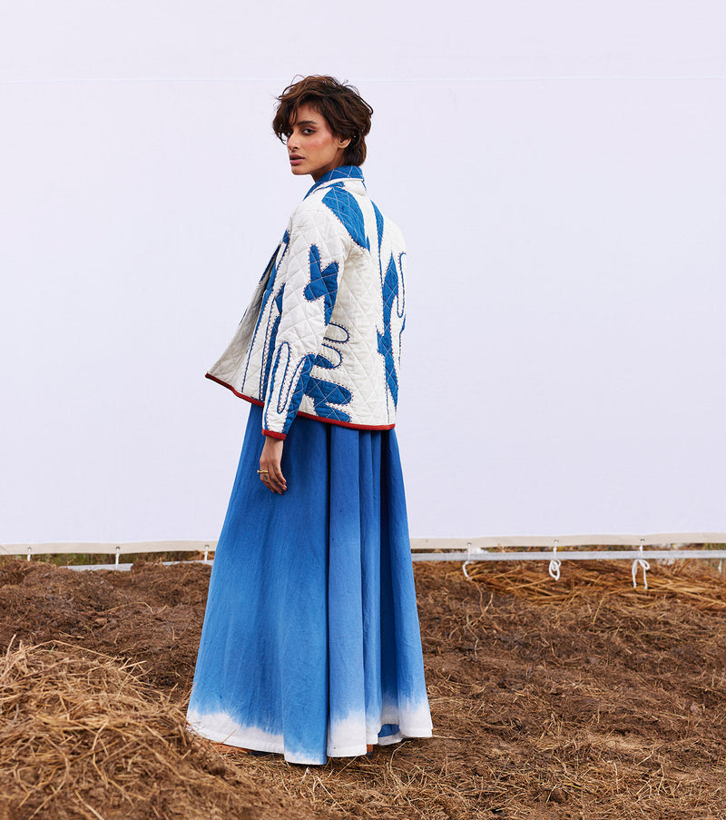Frost jacket cotton by Khara Kapas in white for women Worldwide