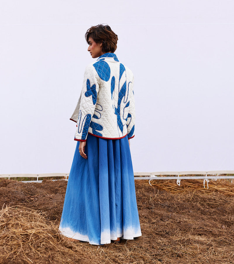 Frost jacket cotton by Khara Kapas in white for women Worldwide