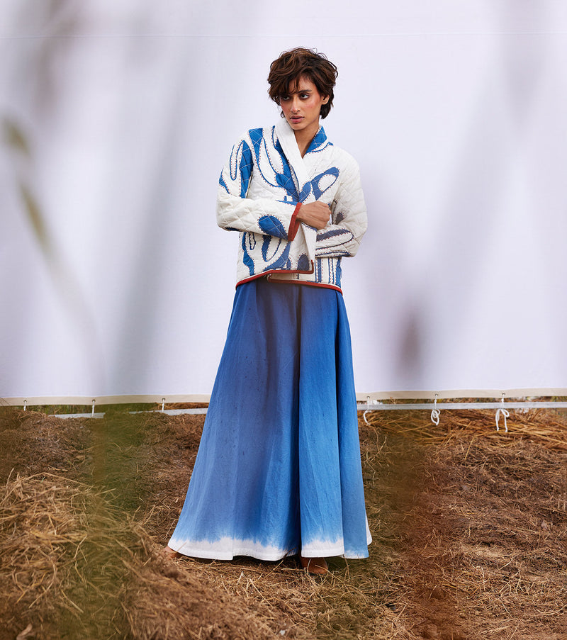 Frost jacket cotton by Khara Kapas in white for women Worldwide
