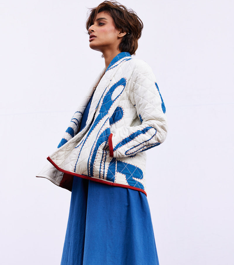 Frost jacket cotton by Khara Kapas in white for women Worldwide