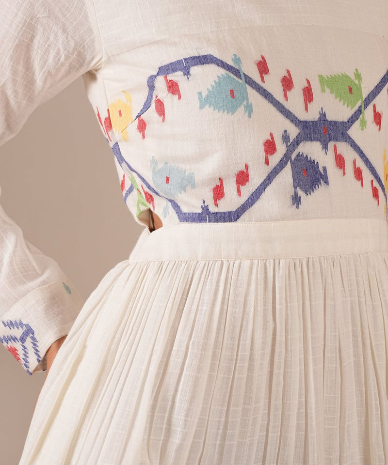 FROSTED PETAL DRESS silk by Indigo Dreams in white color for women Worldwide