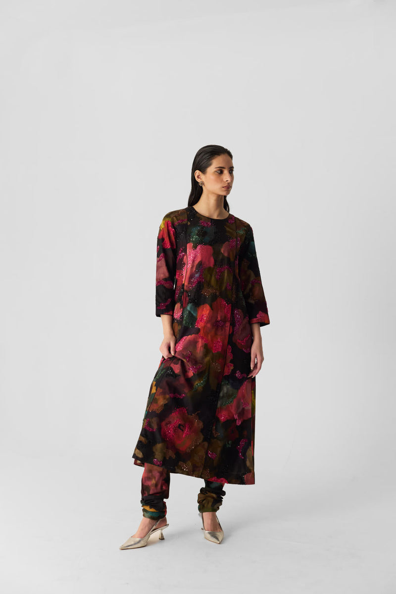 FURONG KALIDAR KURTA SET silk by Yam in multi color for women Worldwide