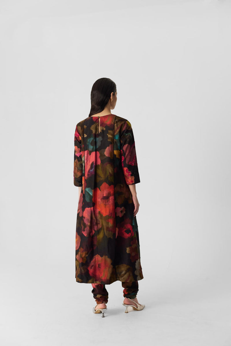 FURONG KALIDAR KURTA SET silk by Yam in multi color for women Worldwide