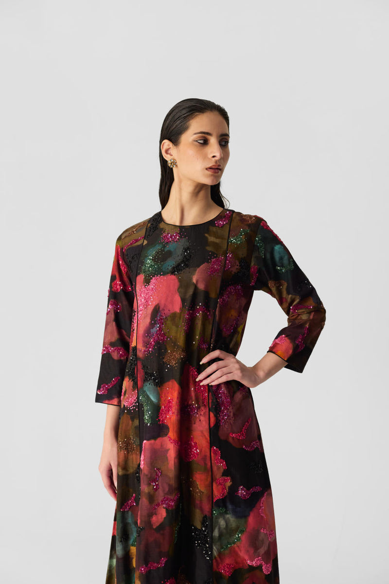 FURONG KALIDAR KURTA SET silk by Yam in multi color for women Worldwide