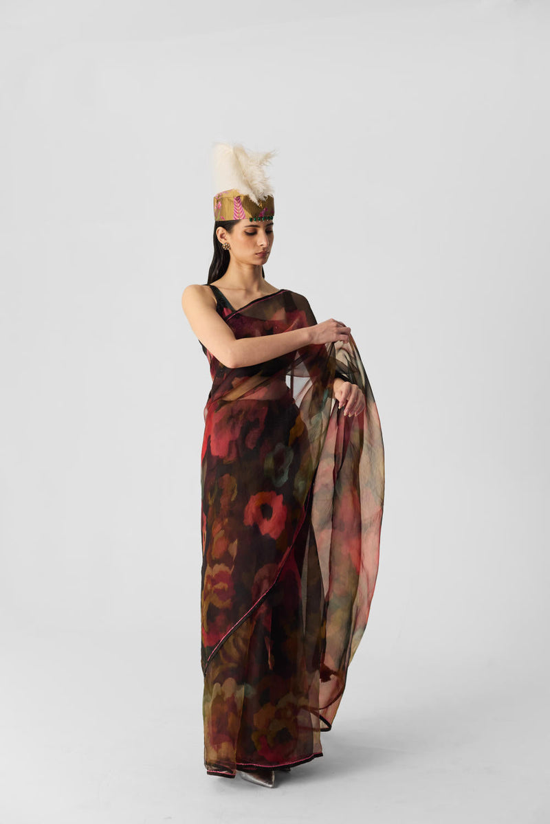 FURONG SAREE organza by Yam in multi color for women Worldwide