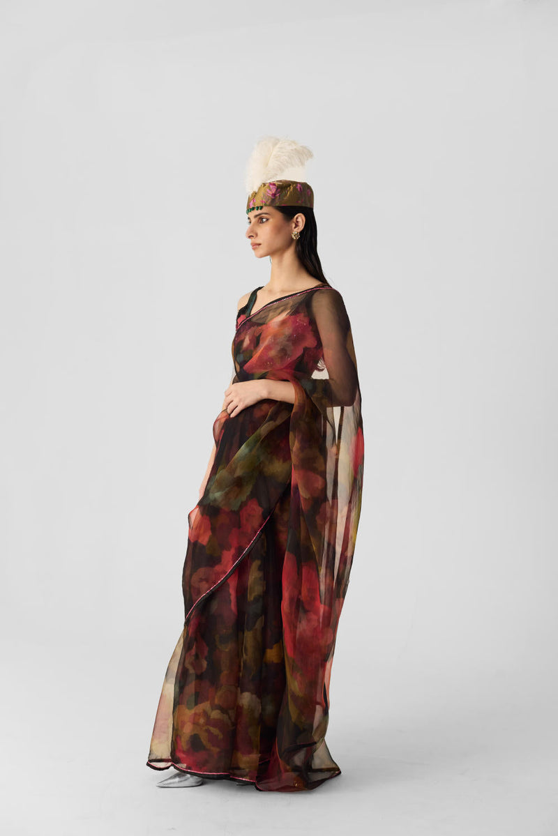 FURONG SAREE organza by Yam in multi color for women Worldwide
