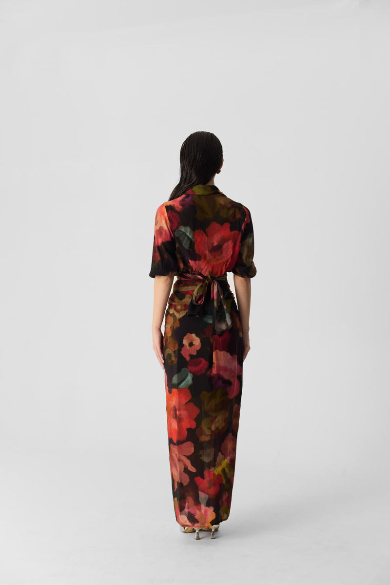 FURONG TIE UP TOP & SKIRT SET mul by Yam in multi color for women Worldwide