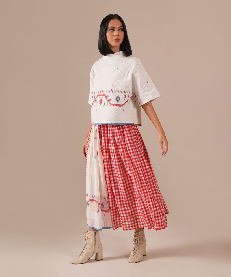 GARNET IVORY SET 100% cotton by Indigo Dreams in red color for women Worldwide
