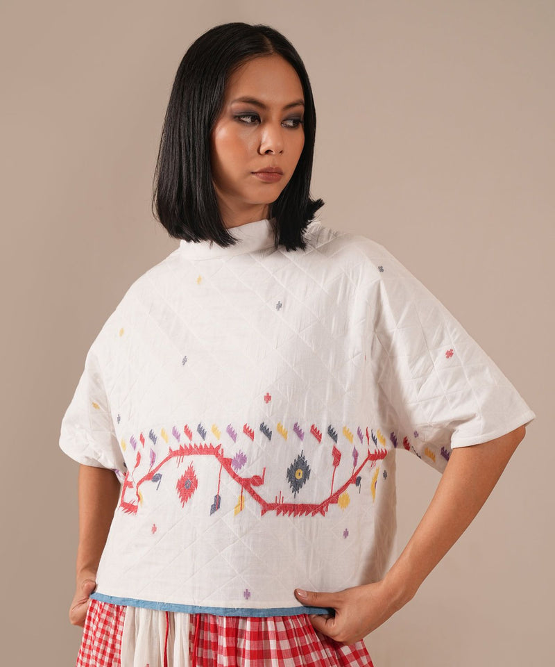 GARNET IVORY SET 100% cotton by Indigo Dreams in red color for women Worldwide