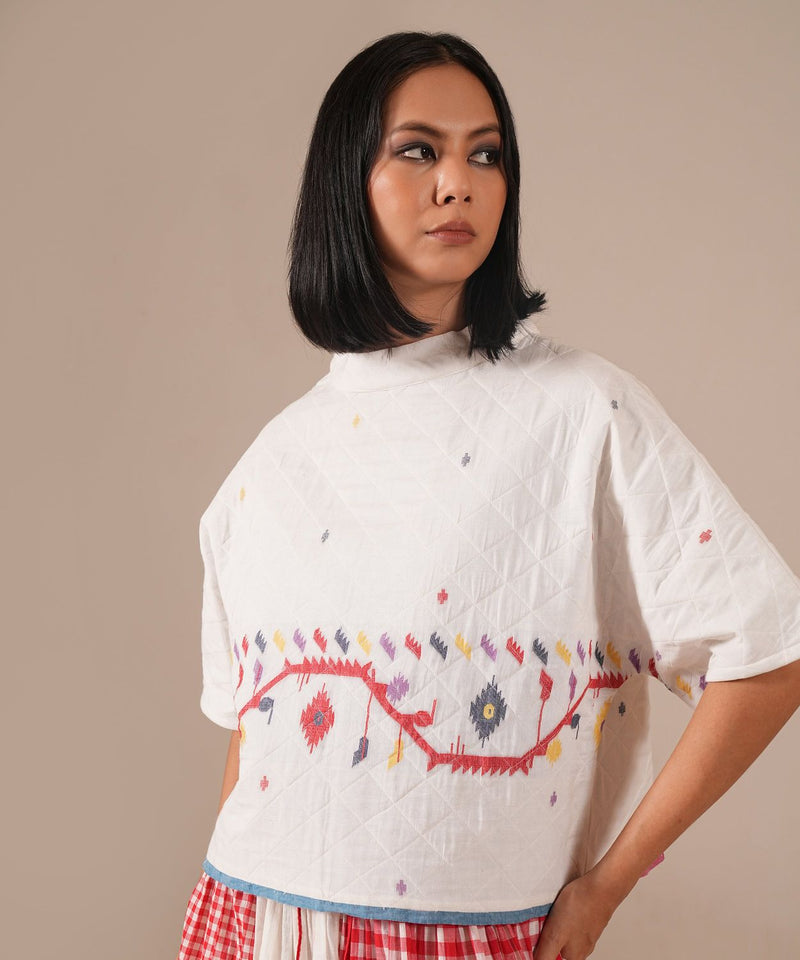 GARNET IVORY SET 100% cotton by Indigo Dreams in red color for women Worldwide