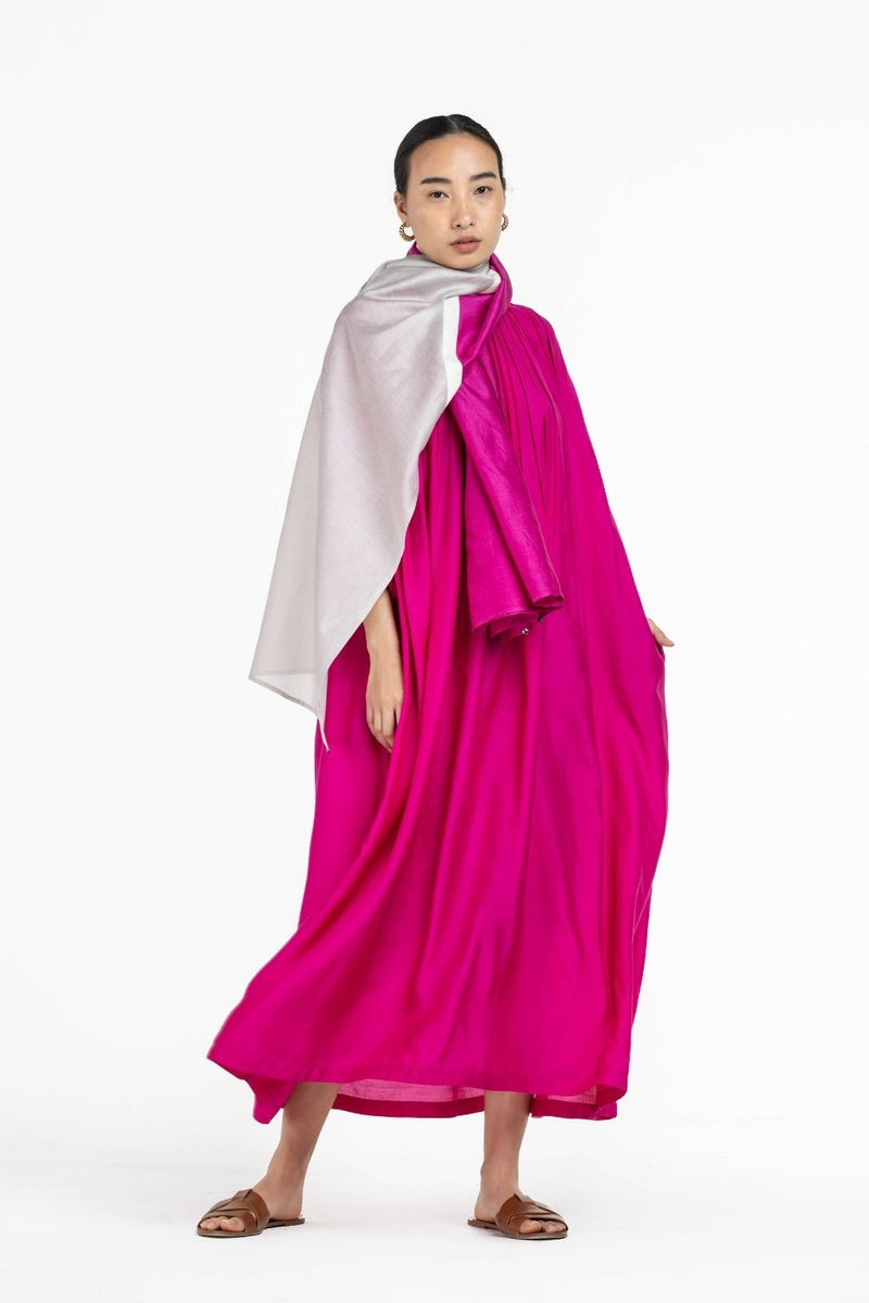 Gather Neck Dress - Applique Jacket Co-ord Hot Pink Co-ord Set,Dress by THREE for women Worldwide