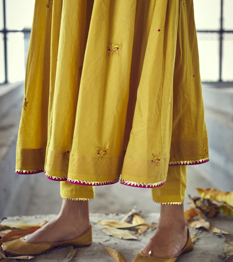 Genda choga set Kurta Sets by Khara Kapas for women Worldwide