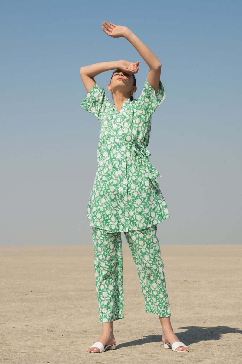 Green Basile Co-ord Set by Marche for women Worldwide