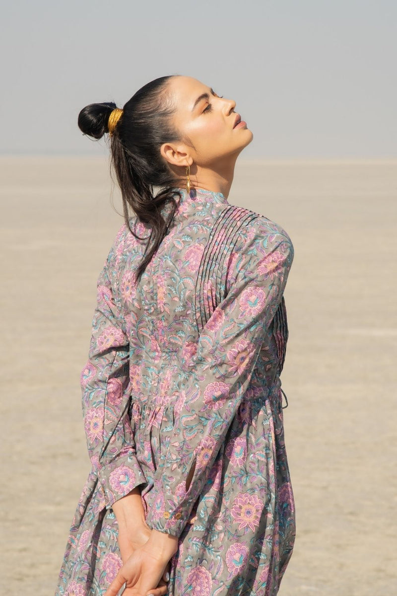Grey Gloria Shirt Dress Dress by Marche for women Worldwide