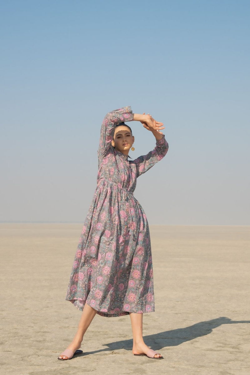 Grey Gloria Shirt Dress Dress by Marche for women Worldwide