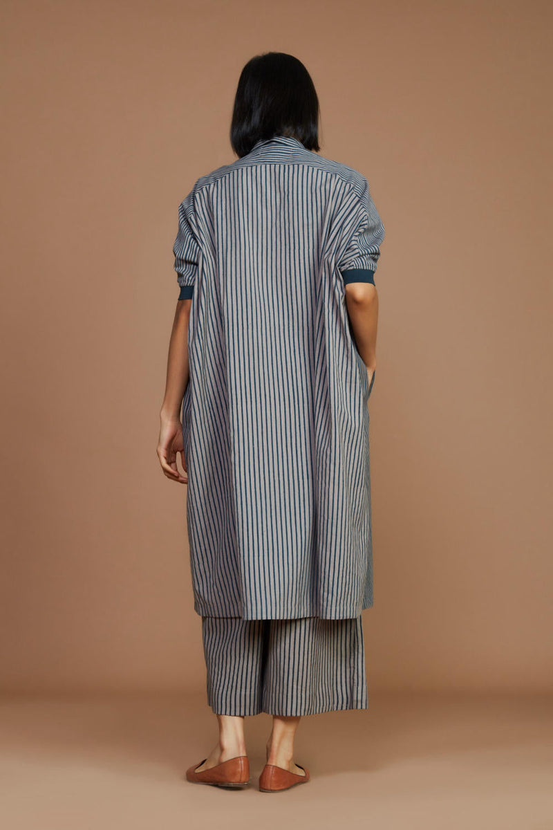 Grey with Charcoal Striped Kaftan Co-Ord Set Co-ord Set,Dress by Mati for women Worldwide