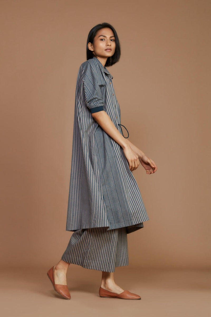 Grey with Charcoal Striped Kaftan Co-Ord Set Co-ord Set,Dress by Mati for women Worldwide