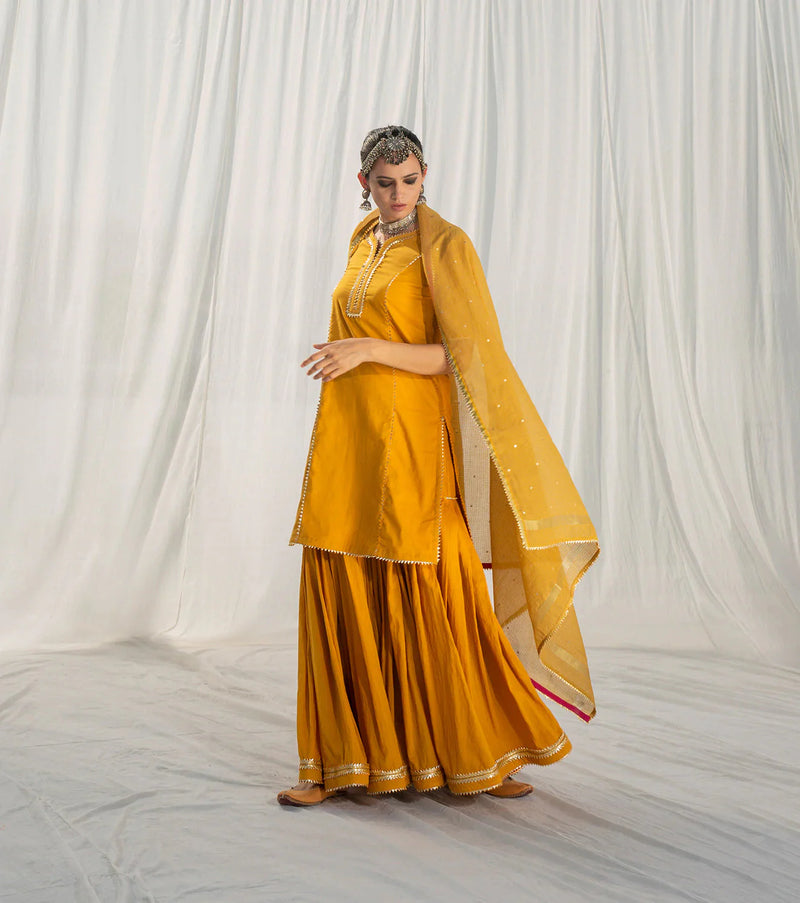 Gulbahar Sharara Set Kurta Sets by Khara Kapas for women Worldwide