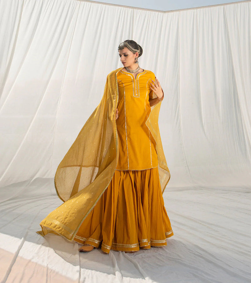 Gulbahar Sharara Set Kurta Sets by Khara Kapas for women Worldwide