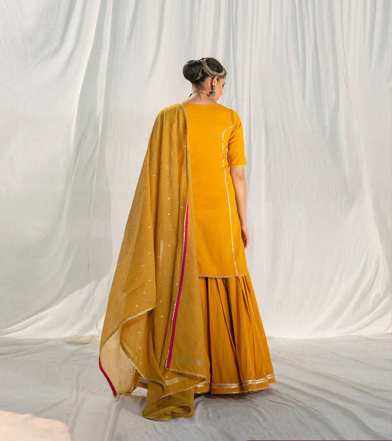 Gulbahar Sharara Set Kurta Sets by Khara Kapas for women Worldwide