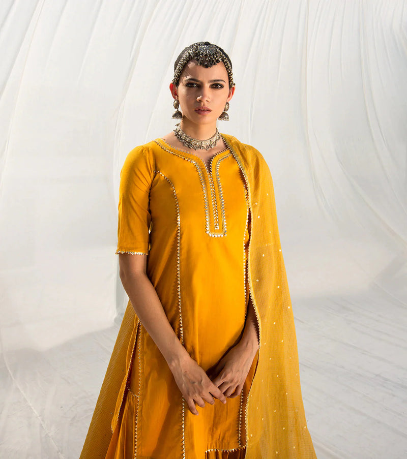 Gulbahar Sharara Set Kurta Sets by Khara Kapas for women Worldwide