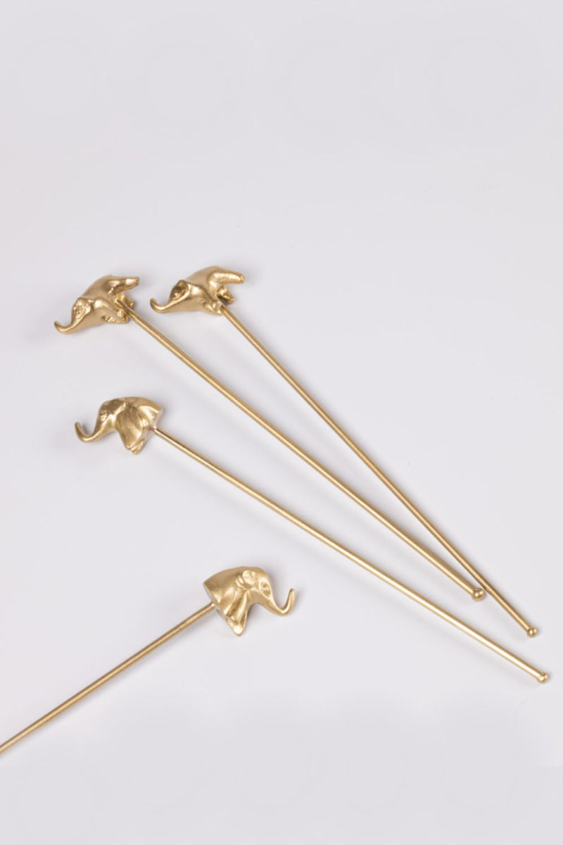 Haathi Stirrers-Set of 4 linen by Gado Living for Worldwide
