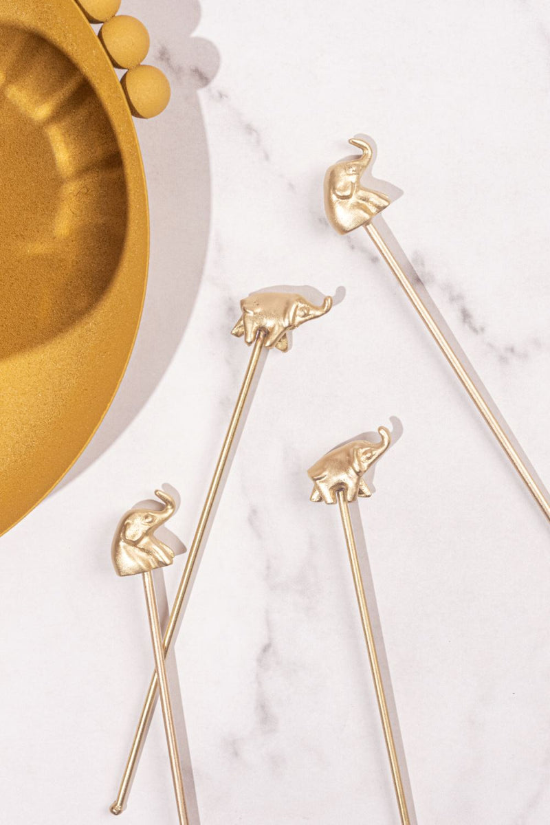 Haathi Stirrers-Set of 4 linen by Gado Living for Worldwide