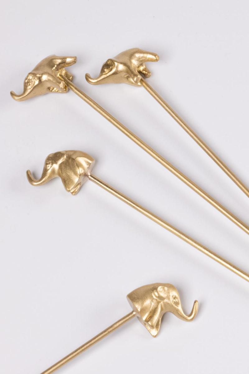 Haathi Stirrers-Set of 4 linen by Gado Living for Worldwide