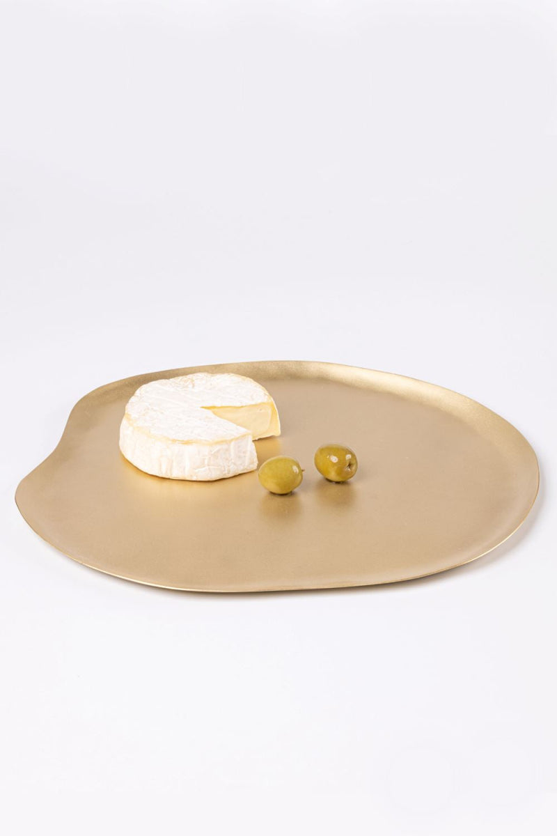 Haifa Brass Platter linen by Gado Living for Worldwide