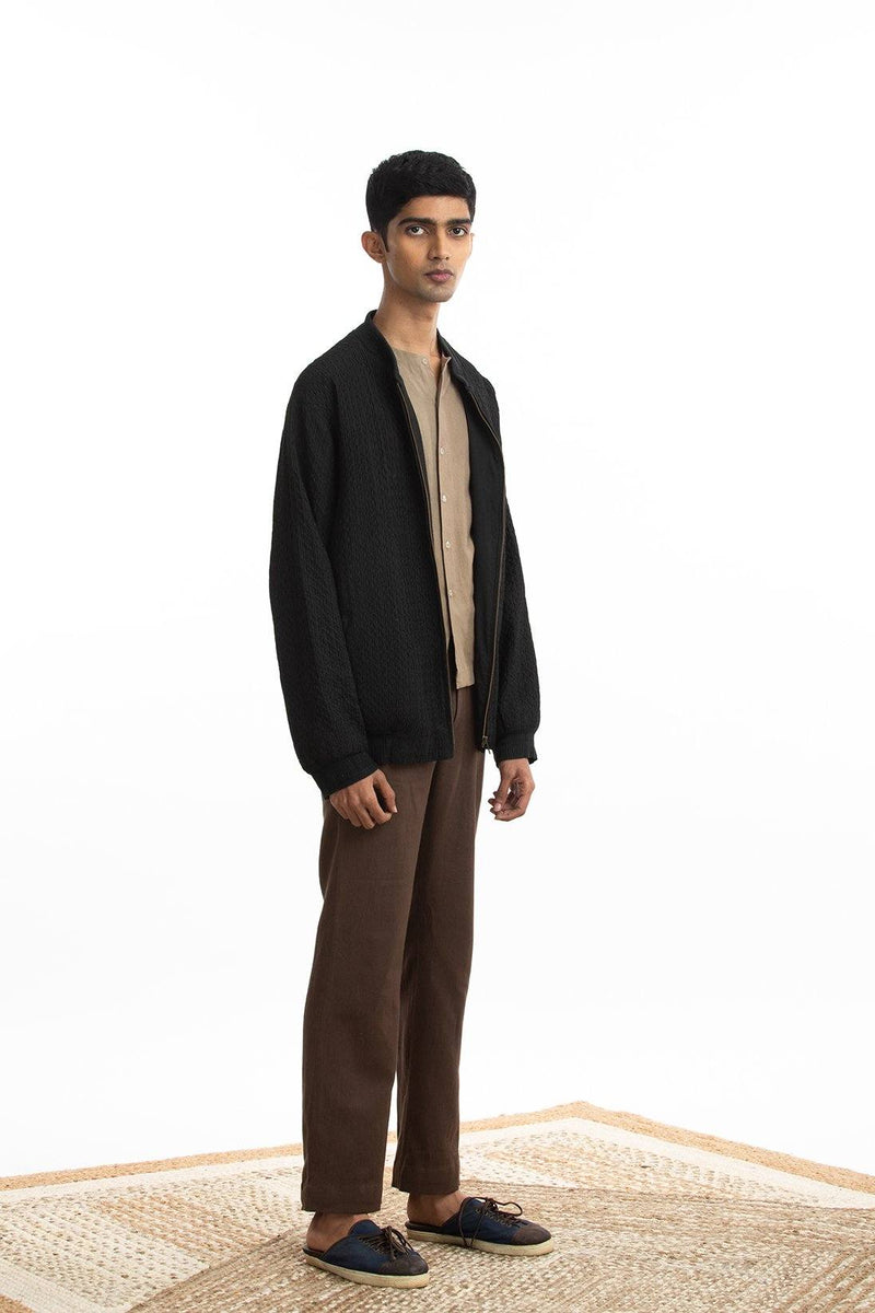 Handwoven Bomber Jacket Co-ord Basic Shirt Trouser by Akaaro Men for men Worldwide