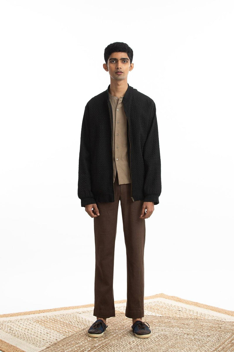 Handwoven Bomber Jacket Co-ord Basic Shirt Trouser by Akaaro Men for men Worldwide